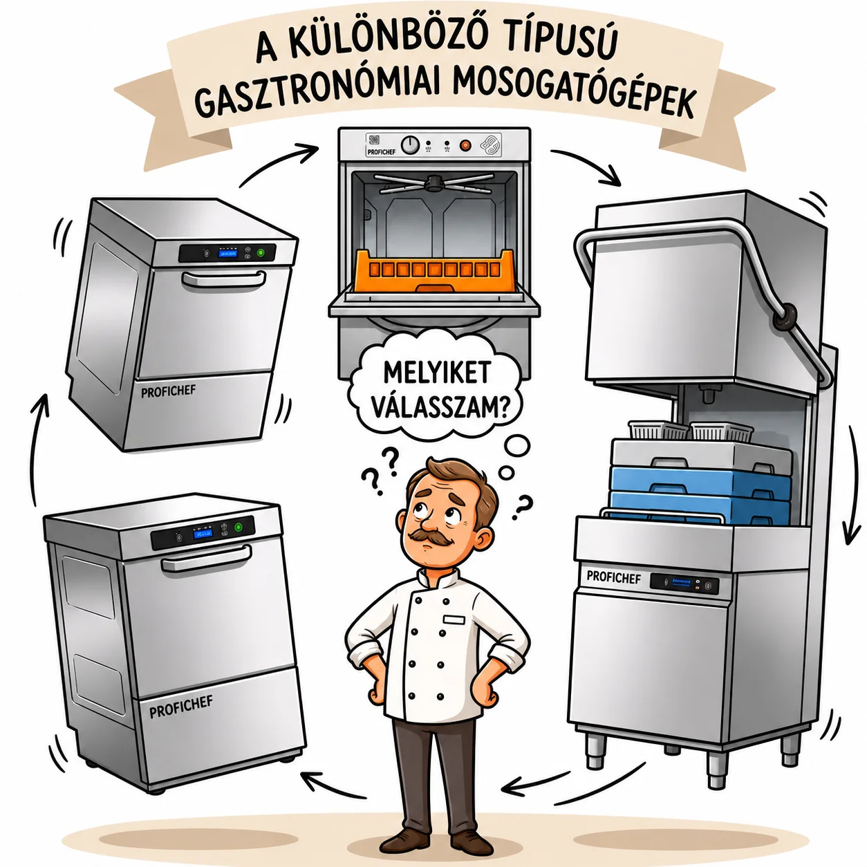 A vendéglátóipari mosogatógépek típusai: Melyik a legmegfelelőbb az Ön étterméhez?