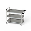 Rozsdamentes pincérkocsi, 3 polcos, 100x70x85 cm | FORGAST