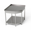 Sarok rozsdamentes munkasztal polccal 96,8x70x70x85 cm | FORGAST