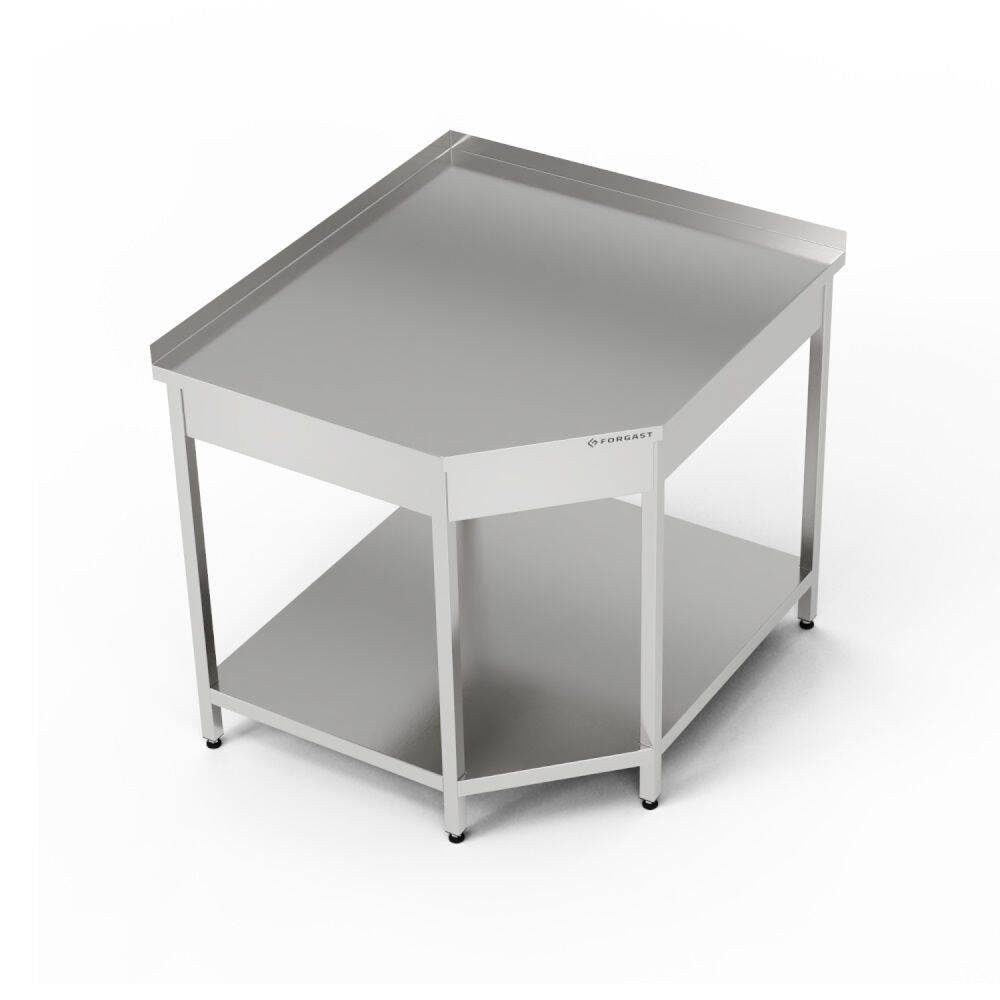 Rozsdamentes sarok munkasztal polccal 96,8x60x85 cm | FORGAST