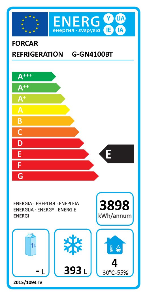 Fagyasztóasztal 4 ajtós GN 1/1 Forcar, 553 l, rozsdamentes acélból | FIMAR G-GN4100BT