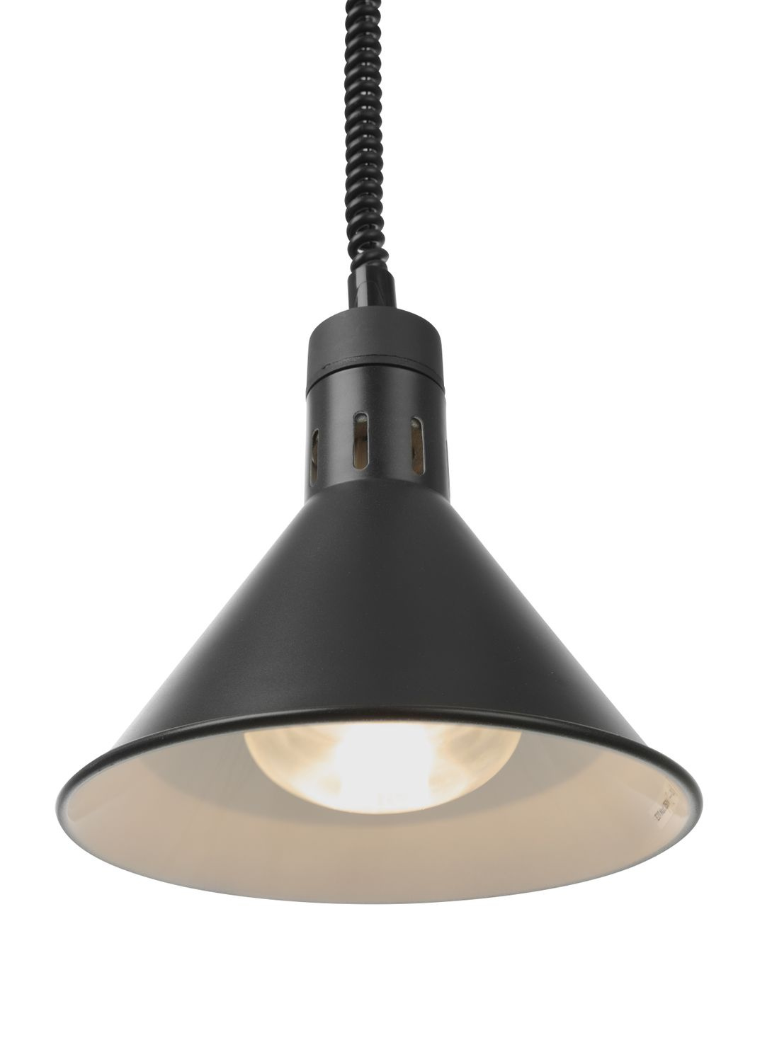 Ételek melegen tartására szolgáló lámpa kúpos, fekete, 0,25 kW, 25 cm | HENDI 273845