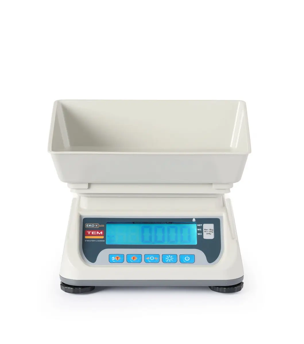 Konyhai mérleg LCD kijelzővel, hitelesítéssel, ECO+ sorozat | TEM TEKO+LCD15T-P1