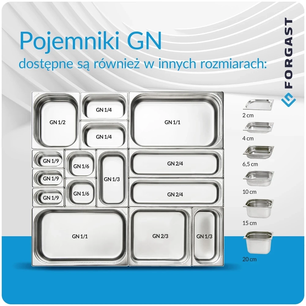 GN 1/2 edény 10 cm standard rozsdamentes acélból | FORGAST FG04210V1