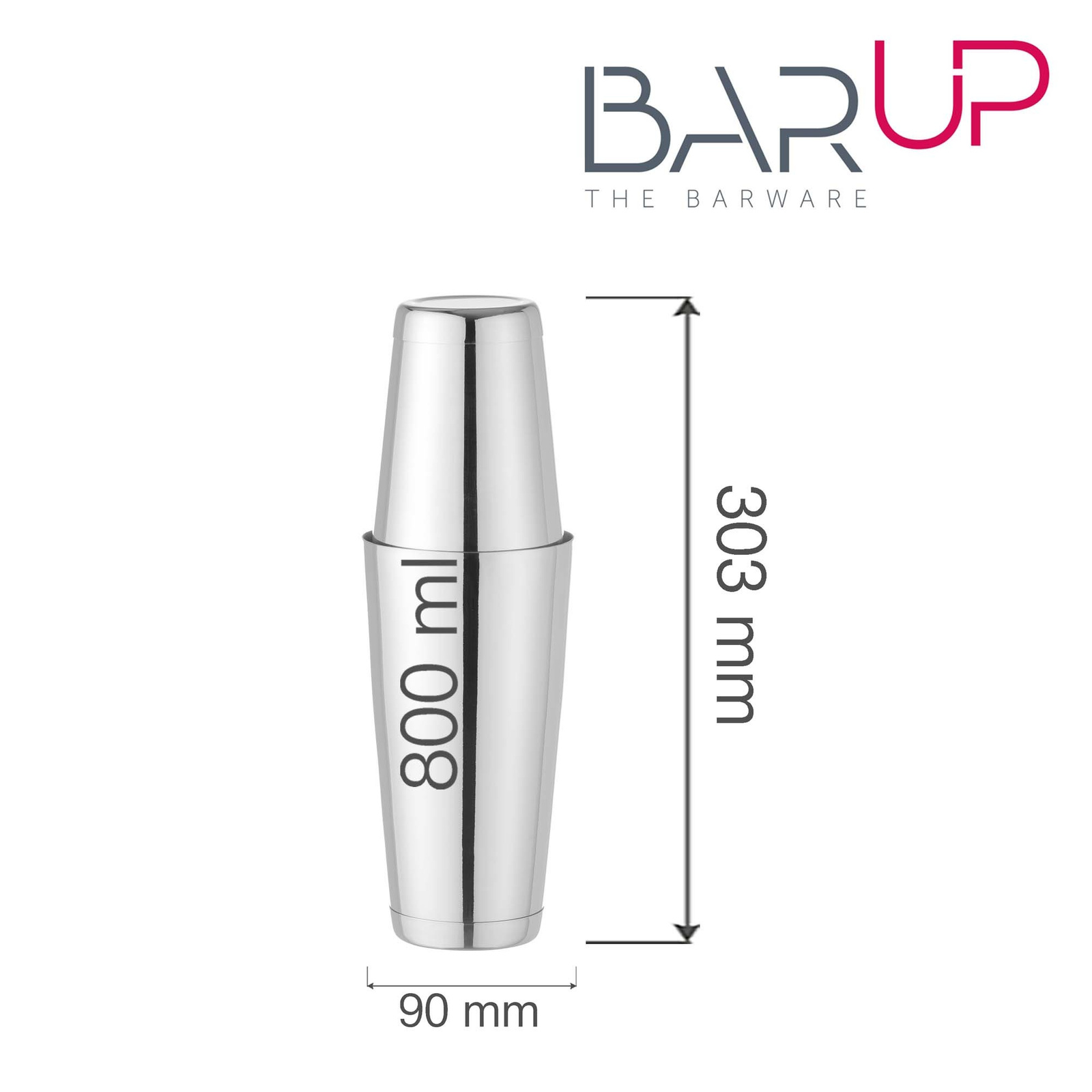 Bostoni Tin-On-Tin shaker 0,8 l | BarUp 596401