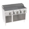Elektromos grillezőlap, 2/3 sima, 1/3 bordázott, krómozott, csiszolt, nyitott alapon, 120 cm, 400V Tecno74 | TECNOINOX 716210