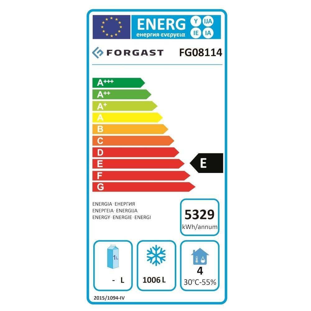 2 ajtós fagyasztószekrény GN 2/1 1476 l, rozsdamentes acélból | FORGAST FG08114