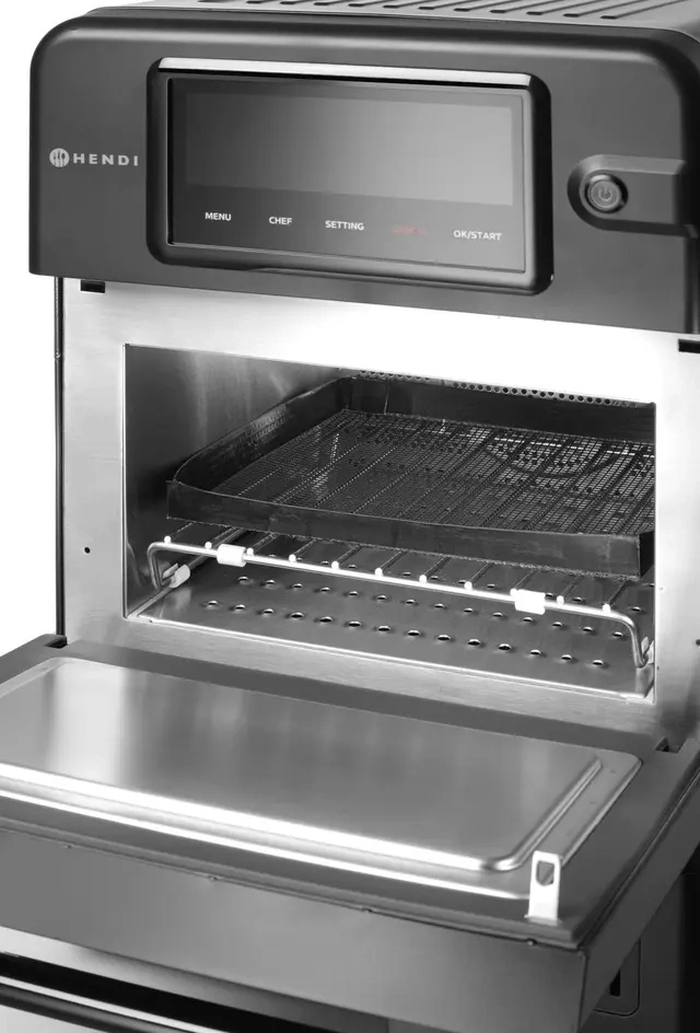 Konvekciós-mikrohullámú sütő CombiTurbo, 18 L, fekete, 230V/3000 W | HENDI 281277