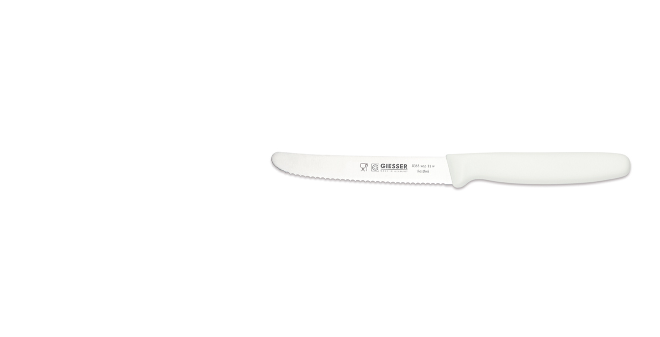 Univerzális kés hullámos éllel - 11 cm, fehér | GIESSER MESSER 8365 wsp 11 w