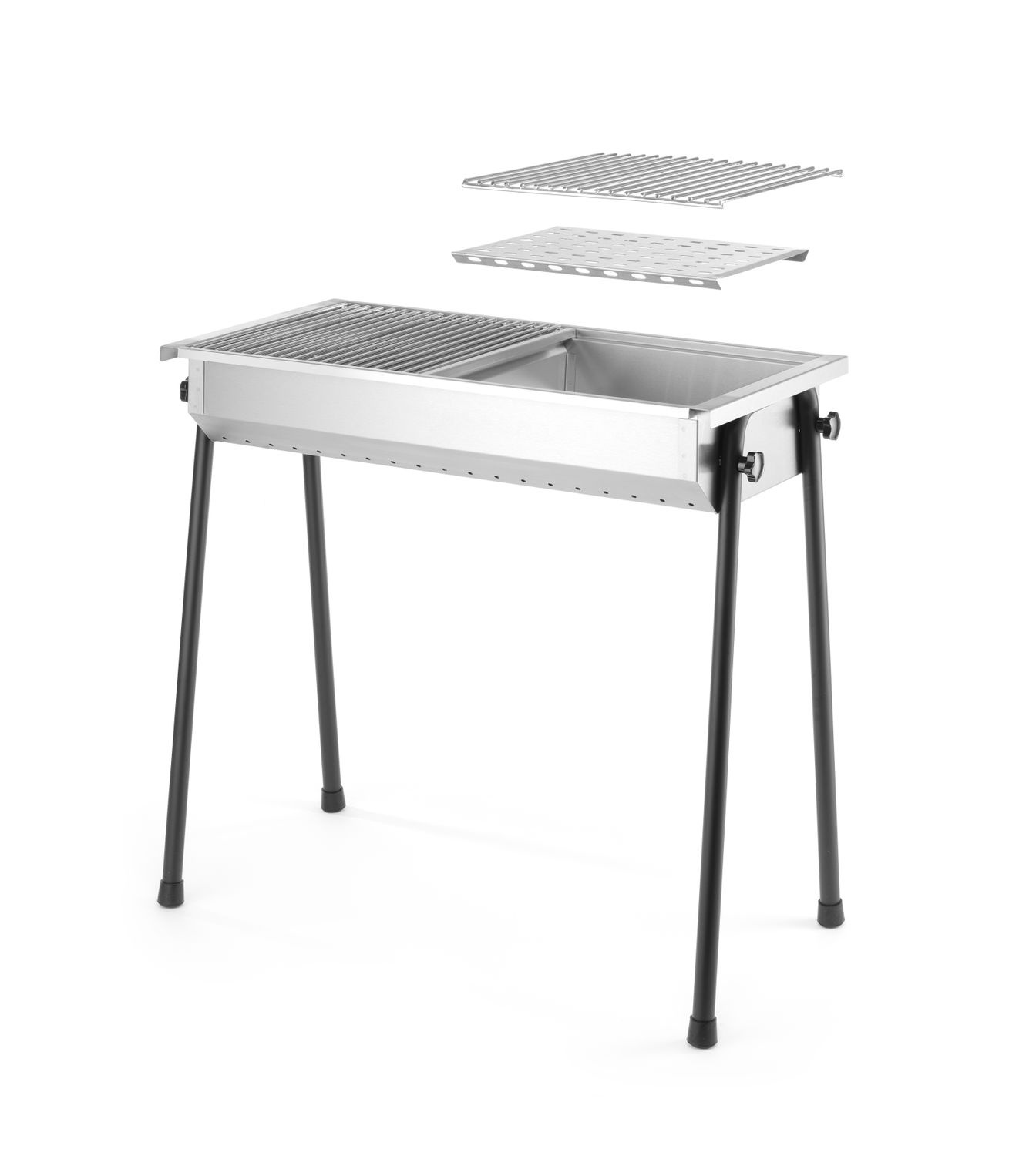 Grill teraszra faszénnel, rács 34,5x34,5 cm | HENDI 150603