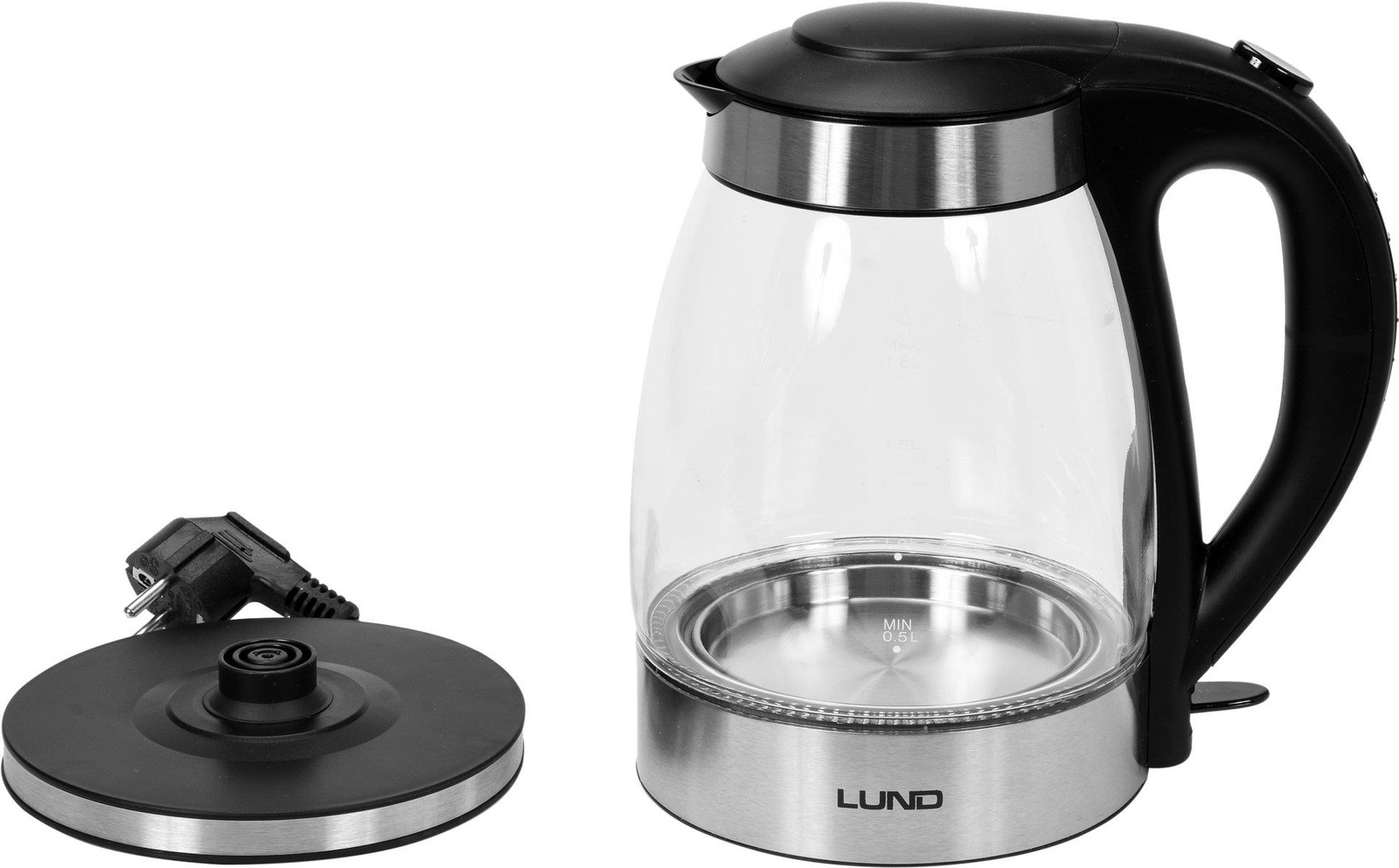 Vezeték nélküli elektromos üveg vízforraló 1,8 l | LUND 68172