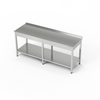 Rozsdamentes munkaasztal polccal 210x70x85 cm | FORGAST