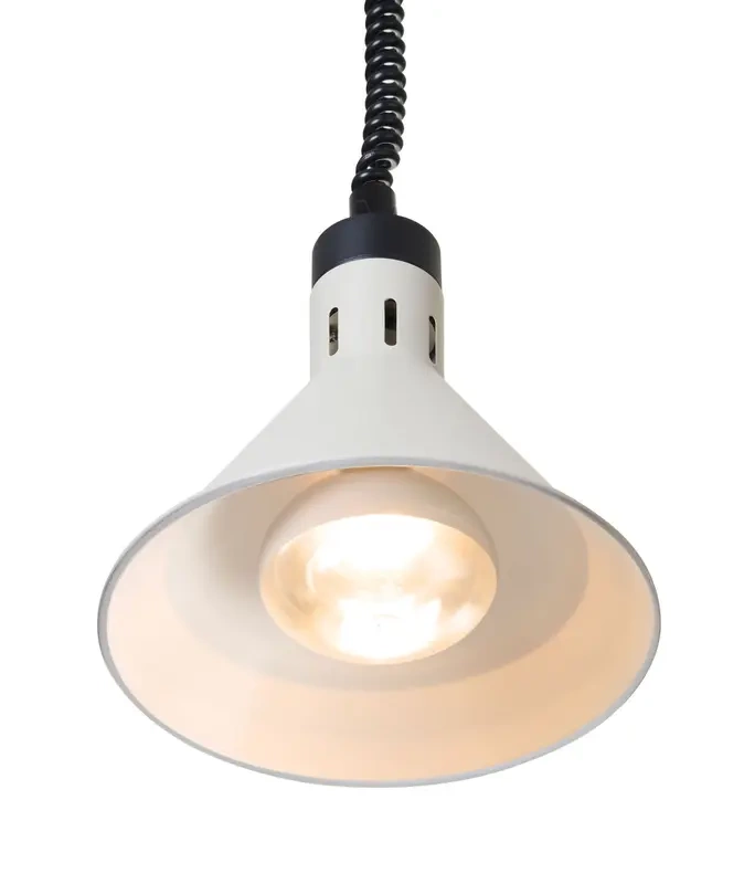 Ételek melegen tartására szolgáló függő lámpa, kúpos, bézs, 230V/250W | HENDI 273777