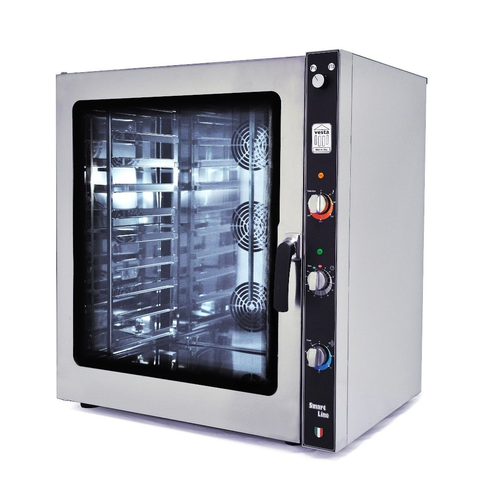 Sütő, elektromos kombi pároló-kemence, manuális, 10 GN 1/1 vagy 10 db 60x40 cm-es tepsi | VESTA 0L1011M_PL0