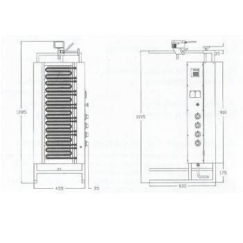 Gyros (kebab) elektromos, 80 kg, 10.5 kW | POTIS E-4
