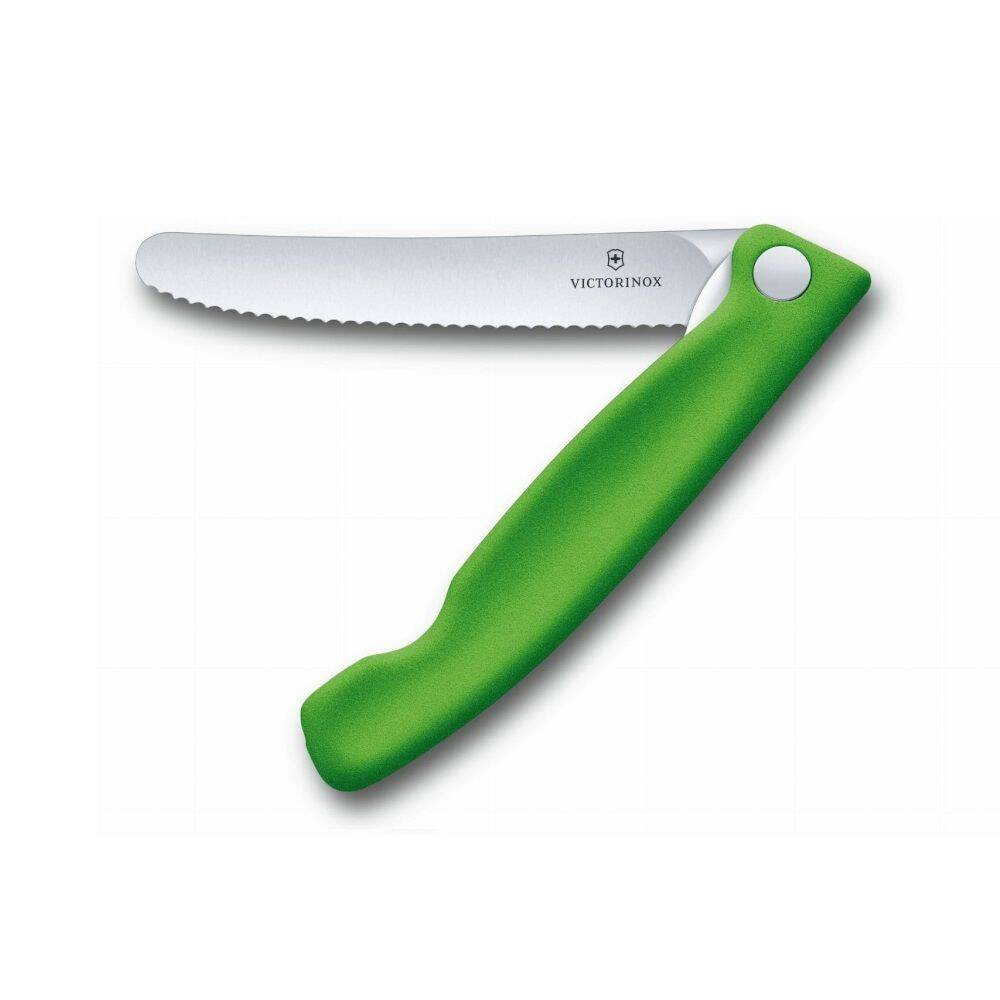 Swiss Classic összecsukható kés zöldségekhez és gyümölcsökhöz, zöld, pengéhossz 11 cm | VICTORINOX 6.7836.F4B