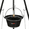 Faszén grill bográccsal, háromlábú állványon, 49 cm átmérőjű ráccsal | LUND 99933