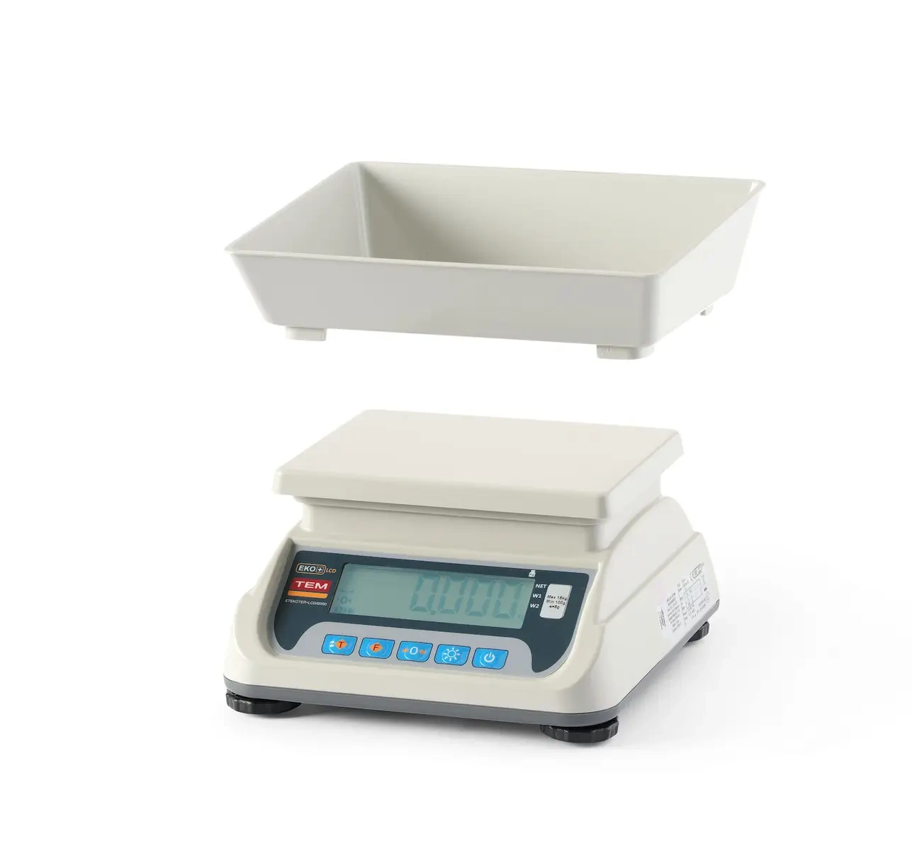 Konyhai mérleg LCD kijelzővel, hitelesítéssel, ECO+ sorozat | TEM TEKO+LCD15T-P1