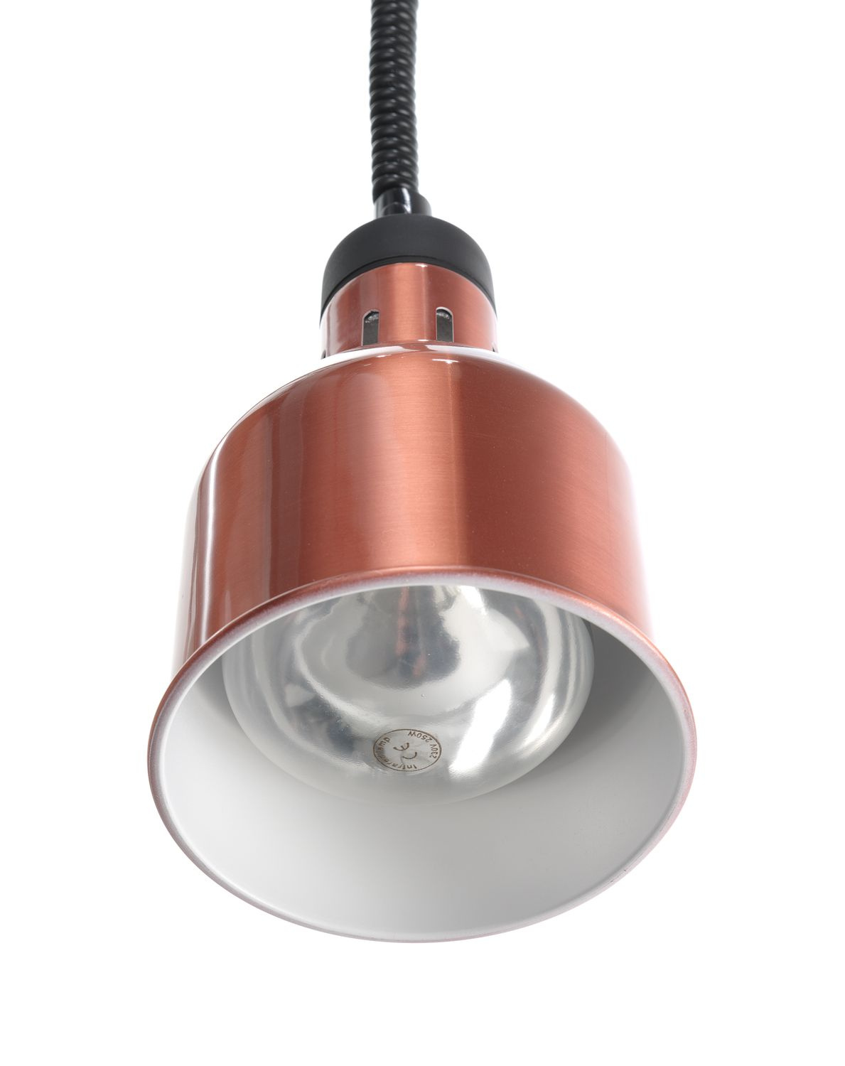 Ételek melegen tartására szolgáló függesztett hengeres lámpa, réz színű, 17,5 cm, 0,25 kW | HENDI 273890