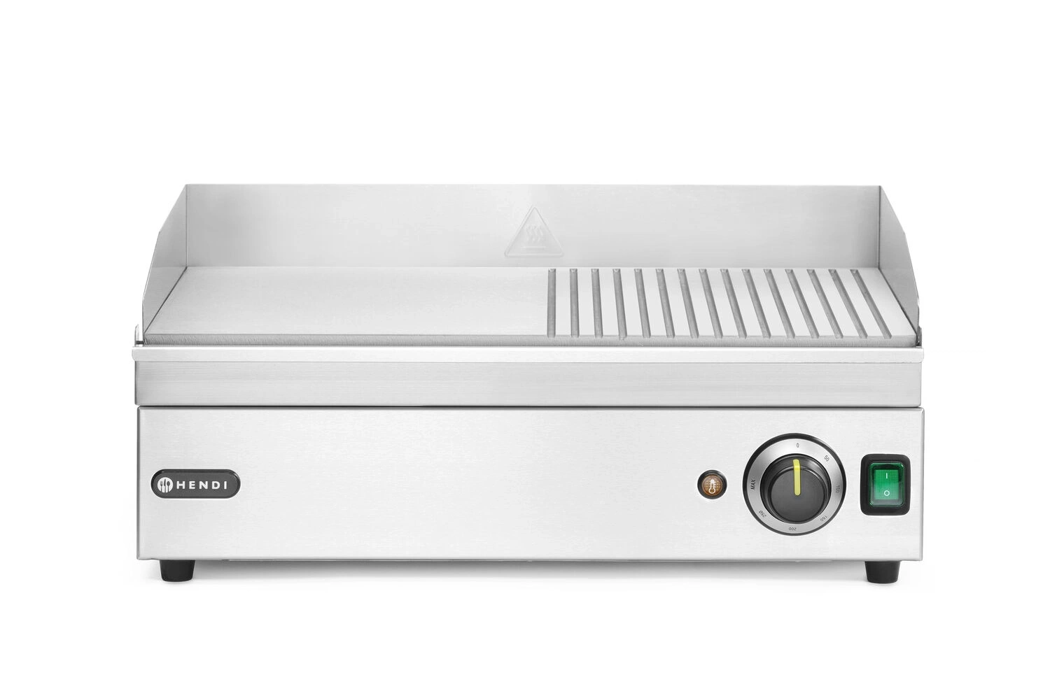 Kitchen Line elektromos grillsütő lap, 1/2 sima 1/2 bordázott, 2.4 kW, 51,8x33 cm | HENDI 154946