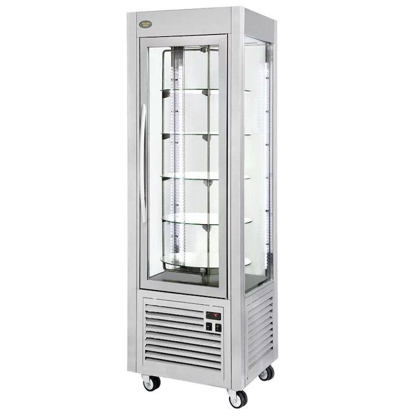 Forgó hűtött bemutatóvitrin, dinamikus hűtés, 360 l, ezüst | ROLLER GRILL RD 60 T