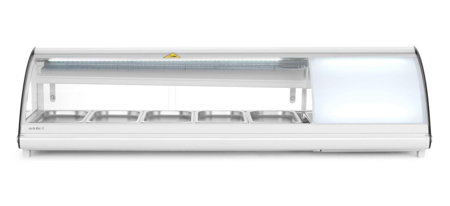 Sushi hűtővitrin, 63 l, LED, 3-7°C, 130,7x45x33 cm | HENDI 233757