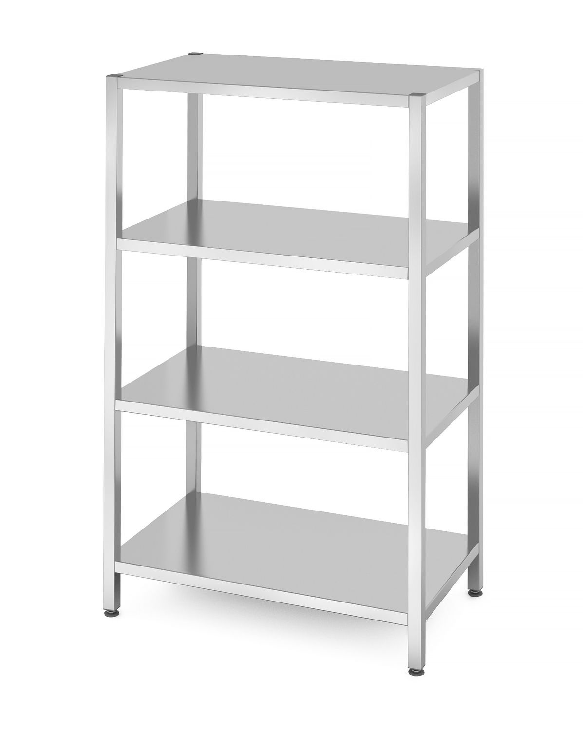Rozsdamentes csavarozott raktári állvány 4 polcos 100x60 cm | HENDI 812556