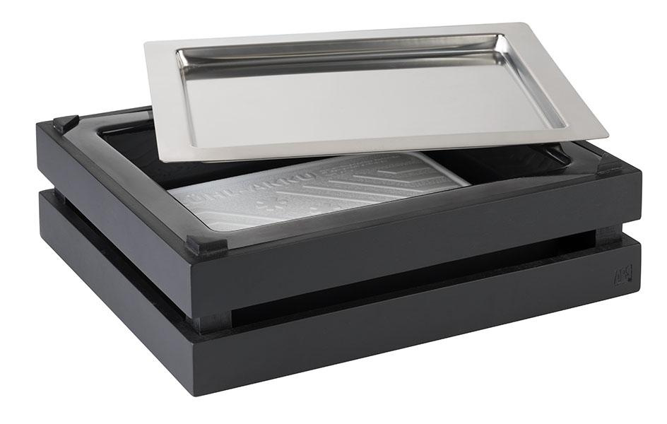 Betét GN SUPERBOX-hoz, GN 1/2, polisztirol, fekete, 32.5x26.5x8.5 cm | APS 11617