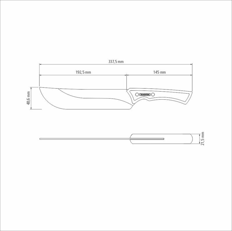 Húsvágó kés CHURRASCO BLACK, 25 cm | TRAMONTINA 22844110