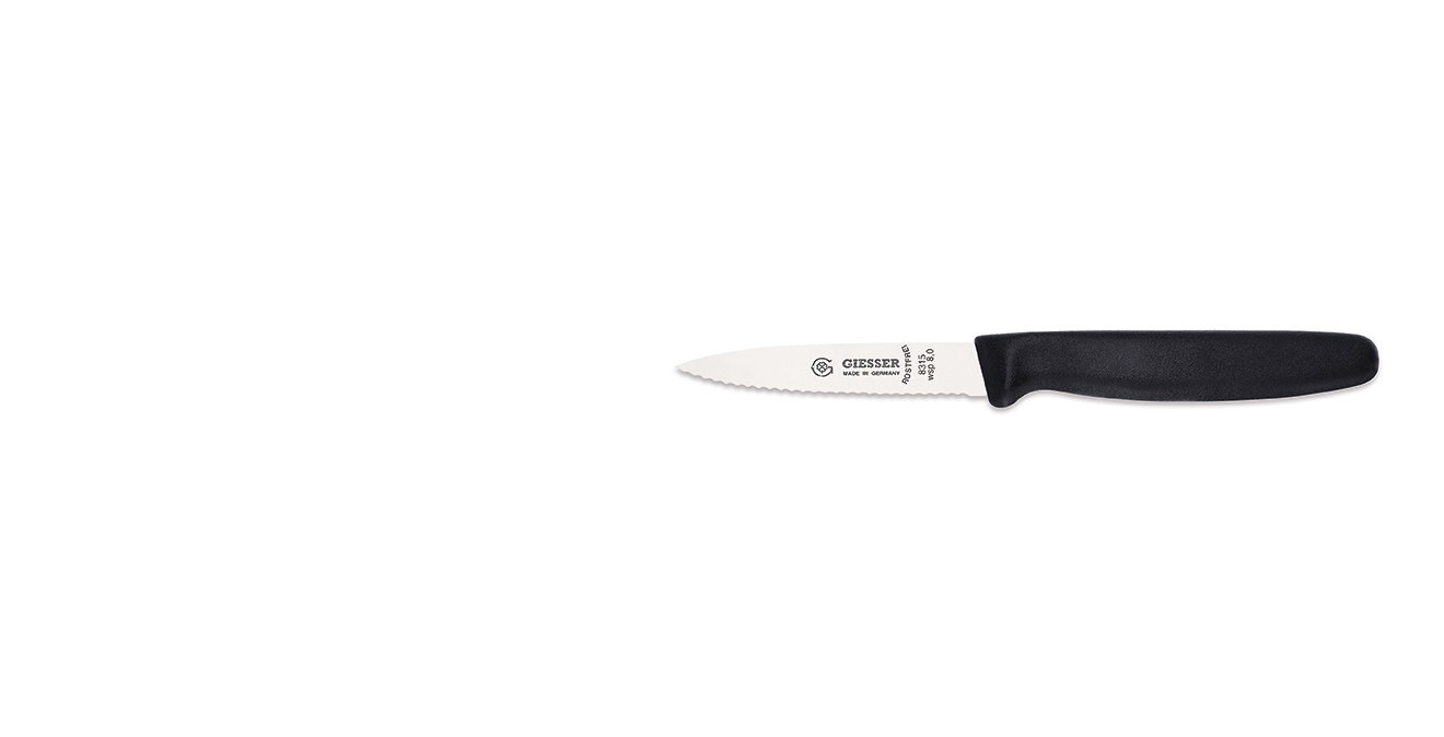 Hámozókés hullámos éllel - 8 cm, fekete | GIESSER MESSER 8315 wsp 8,0