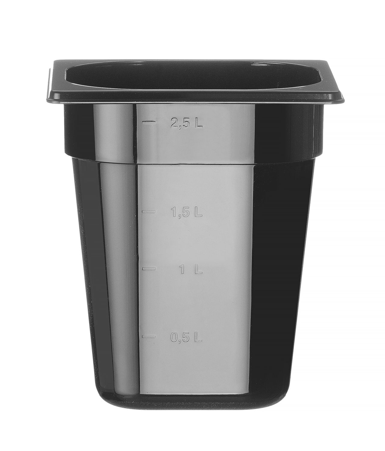 GN 1/6 tárolóedény, 20 cm mély, fekete polikarbonátból | HENDI 862704