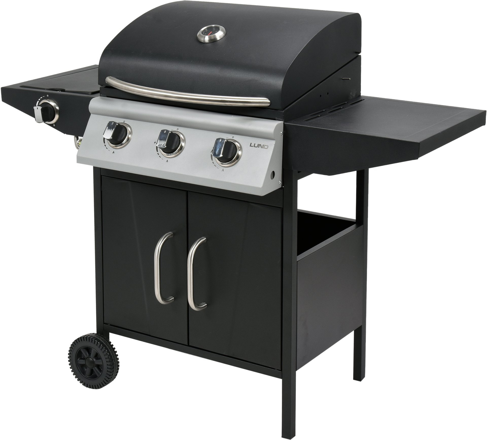 Gázgrill BAVEN, 3+1, szekrénnyel, fekete, 12.8 kW | LUND 99642