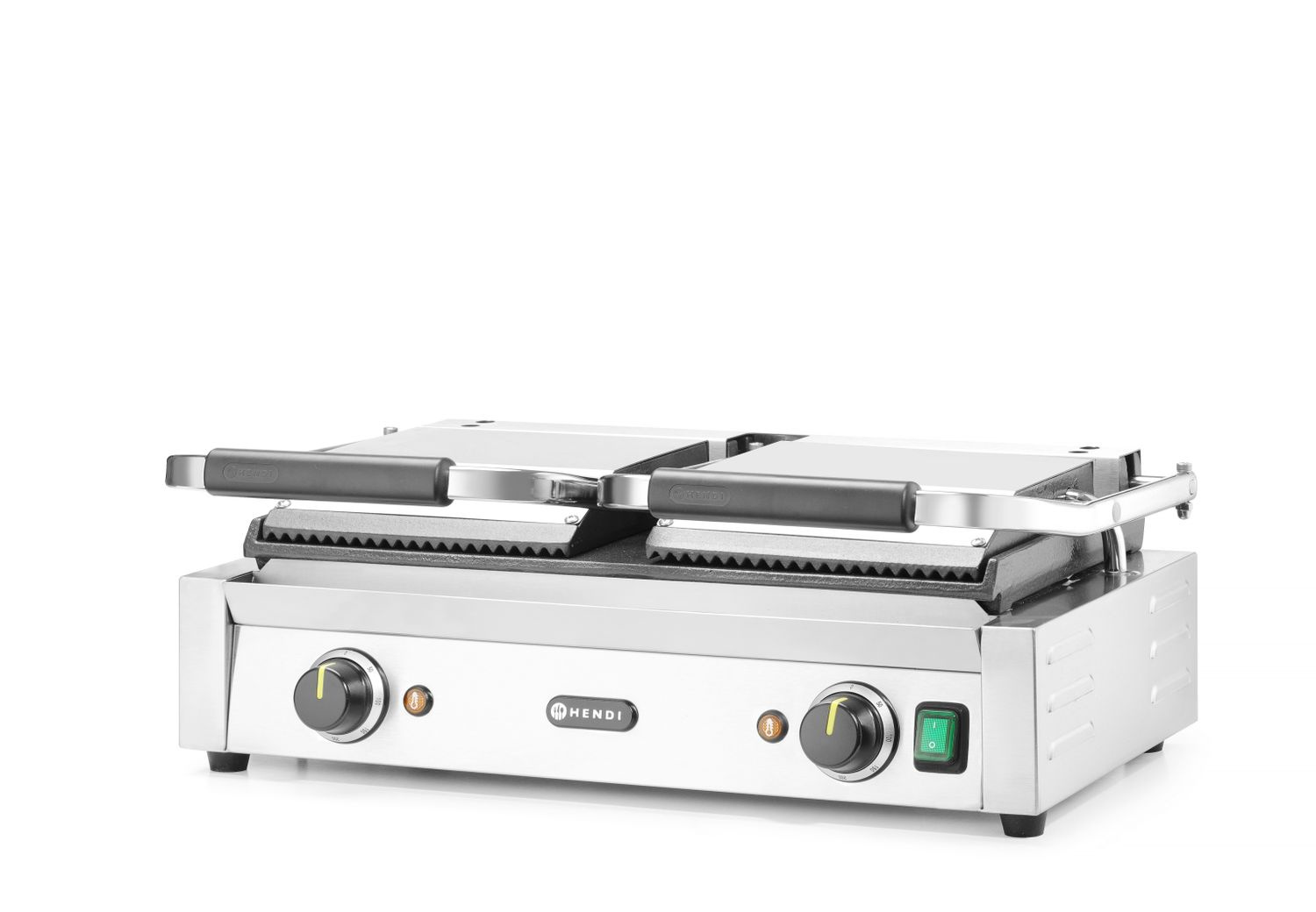 Dupla kontaktgrill, sima-bordázott, lap 47,3 x 23 cm, 3,6 kW, 230 V | HENDI 263808