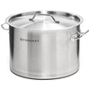 Közepes rozsdamentes acél fazék fedővel, 58 l, 50 cm átmérő | FORGAST FG02058