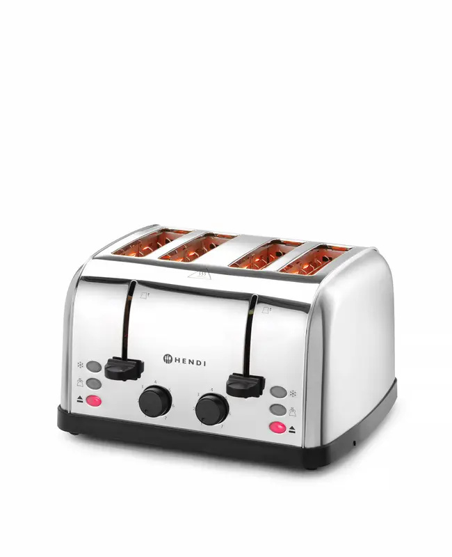 Kenyérpirító 4 szeletes, rozsdamentes acél, 1,5 kW | HENDI 261187