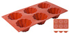 Muffinforma Briochette 8x3 cm, 6 mélyedéses, szilikon | CONTACTO 6638/863