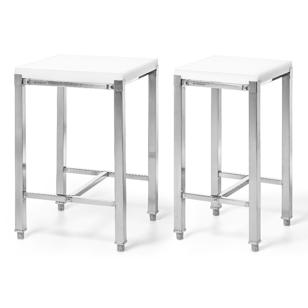 Mészáros tőke polietilénből 50x50 cm, lap 5 cm, rozsdamentes acél | FORGAST FG12243