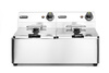 Elektromos olajsütő Blue Line, 2 medencés, 2x6 l, 2x3,3 kW | HENDI 205853