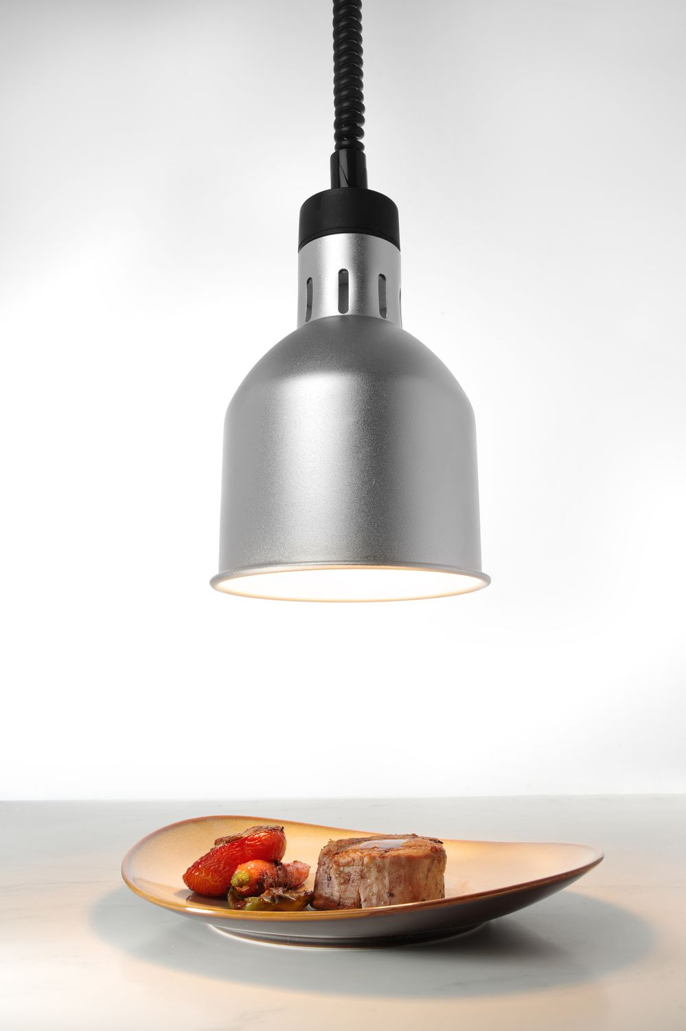 Ételek melegítésére szolgáló függő hengeres lámpa, ezüst, 17.5 cm, 0.25 kW | HENDI 273883