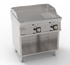 Gázüzemű grilllap 1/3 bordázott nyitott alépítményen 74,8x56,4 cm | TECNOINOX 713046
