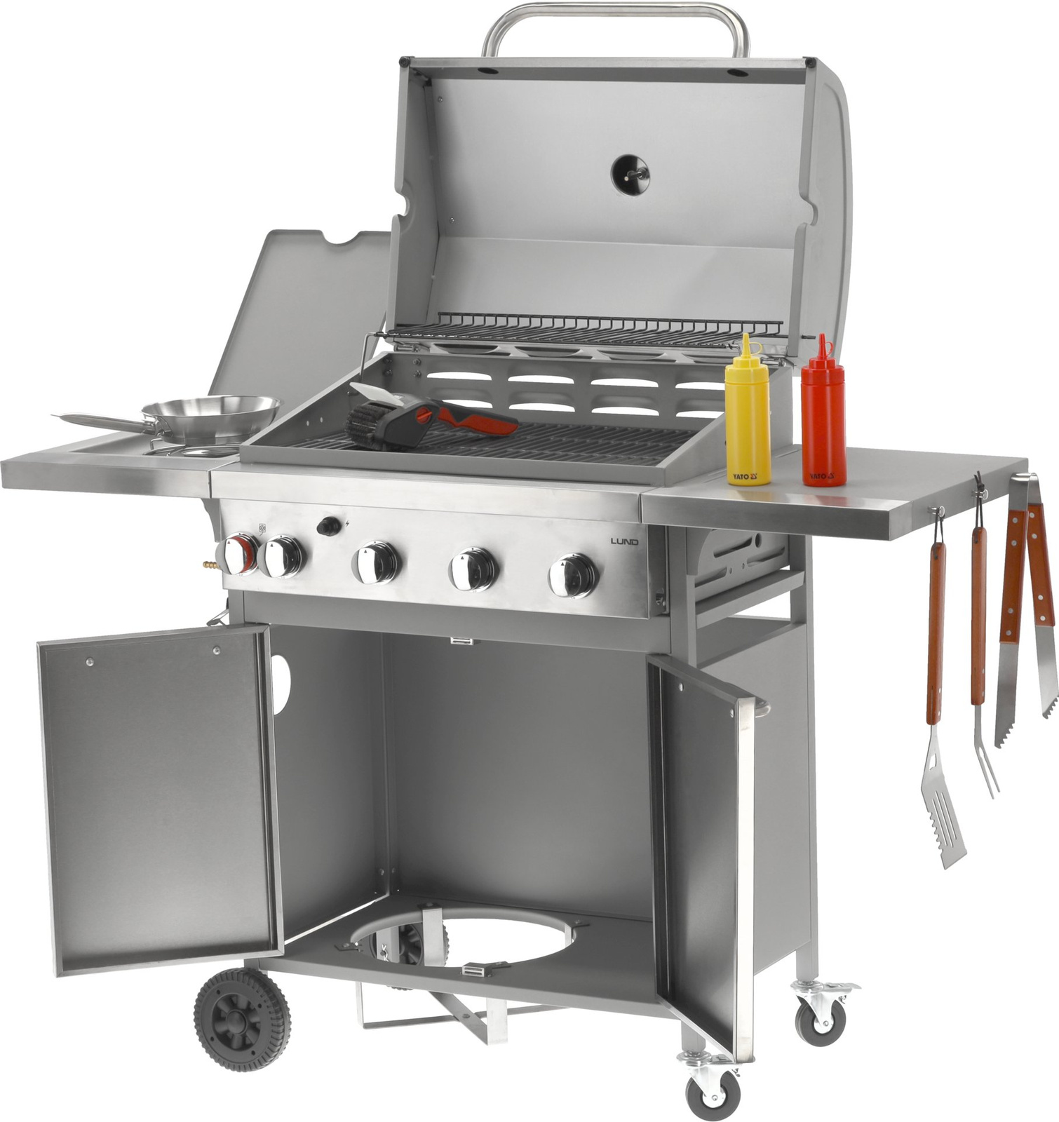 Gázgrill AKKA 4+1, öntöttvas ráccsal, 16 kW | LUND 99655