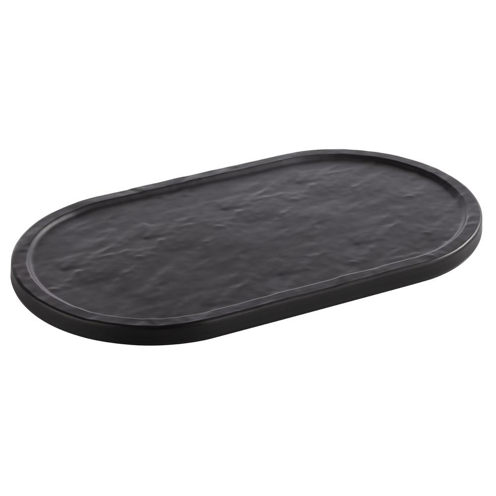 Tálca SLATE melaminból, fekete, 28x15.5x1 cm | APS 85099