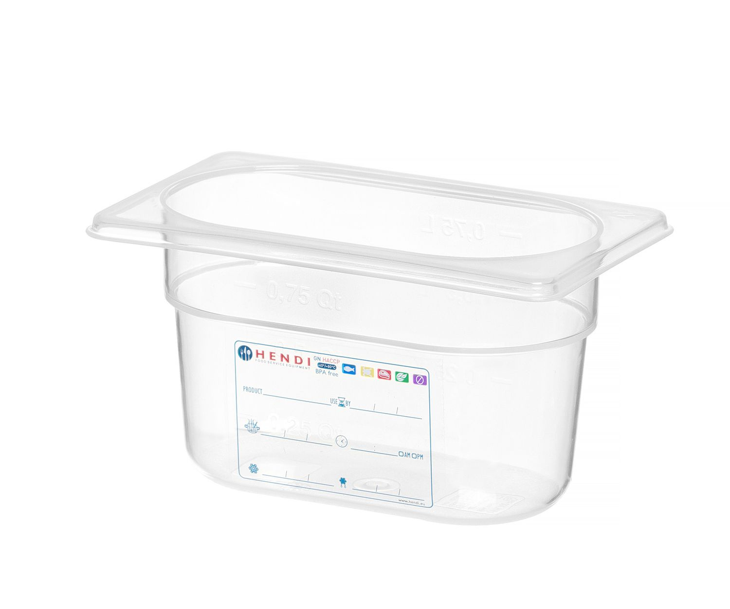 GN 1/9 edény, mélység 10 cm, polipropilénből, HACCP | HENDI 880555