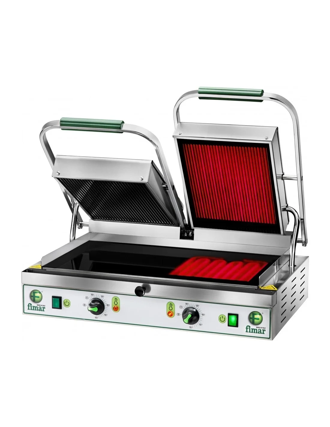 Grill kontakt dupla sima kerámia sütőlappal, 55x30 cm, 3.4 kW, 230 V | FIMAR PV55LL