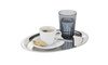 KAFFEEHAUS ovális tálca, polírozott, matt, rozsdamentes acélból, 26.5x19.5x0.5 cm | APS 30116