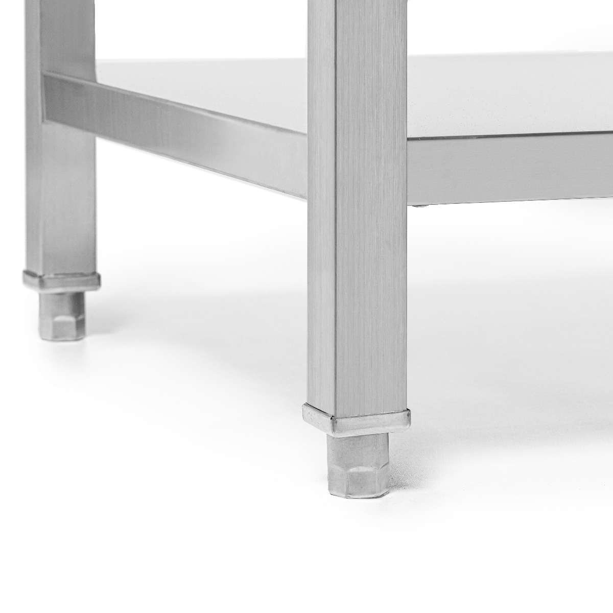Rozsdamentes acél asztal 2 medencés mosogatóval 100x60x85 csavarozott | FORGAST FG15335