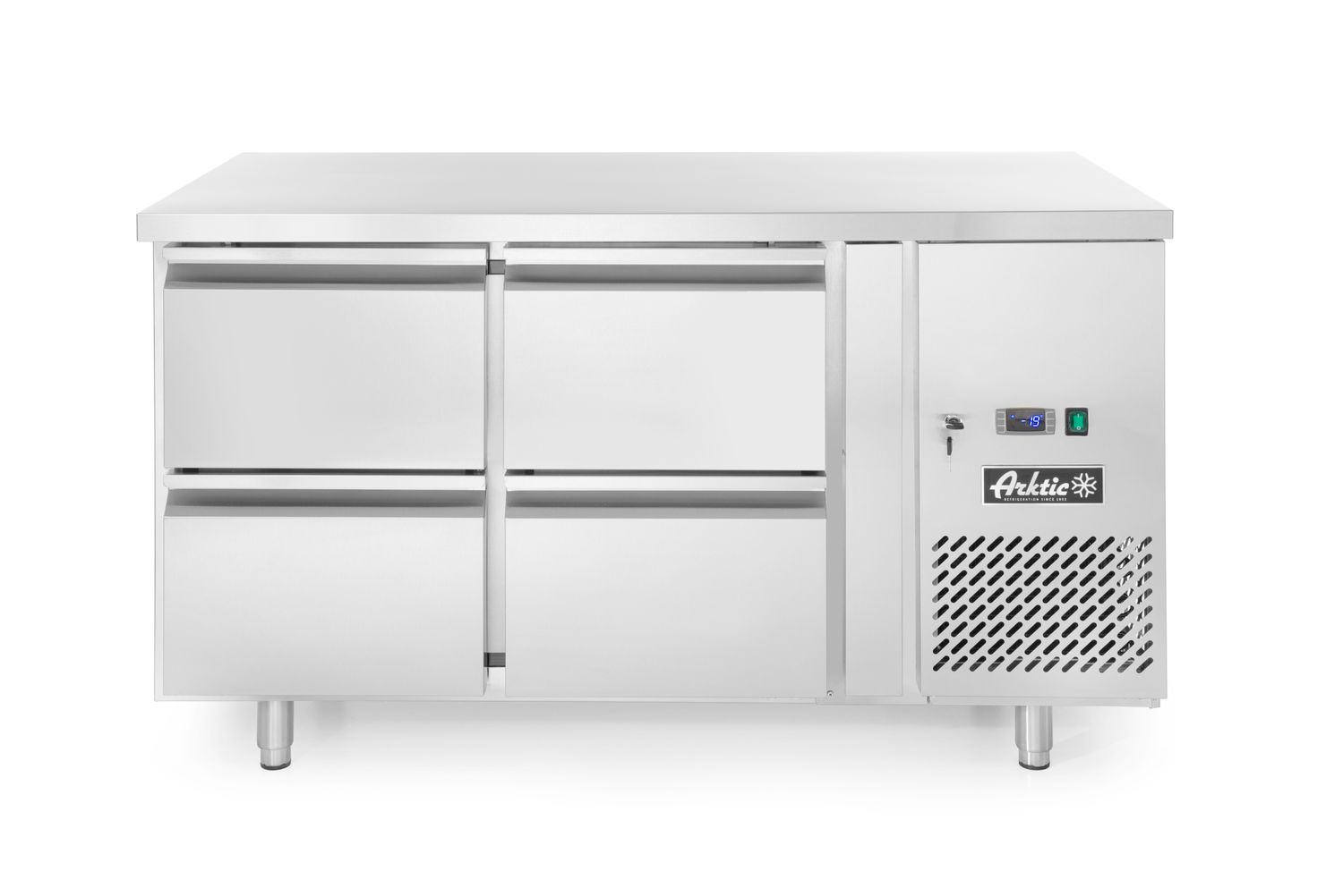 Hűtött asztal 4 fiókkal, oldalsó aggregát, 280 l, 136x70x85 cm, 0.25 kW | ARKTIC 233764