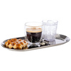 KAFFEEHAUS ovális tálca derékszöggel, polírozott, matt, rozsdamentes acélból, 30x15.5x1.5 cm | APS 30149