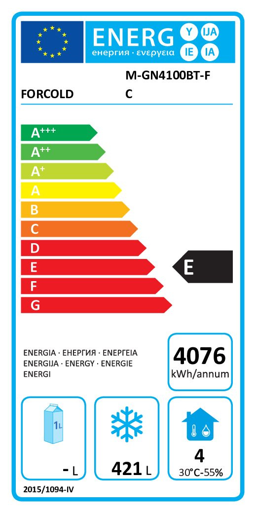Fagyasztóasztal monoblokk 4 ajtós GN 1/1 Forcold, 553 l, rozsdamentes acélból | FIMAR M-GN4100BT-FC