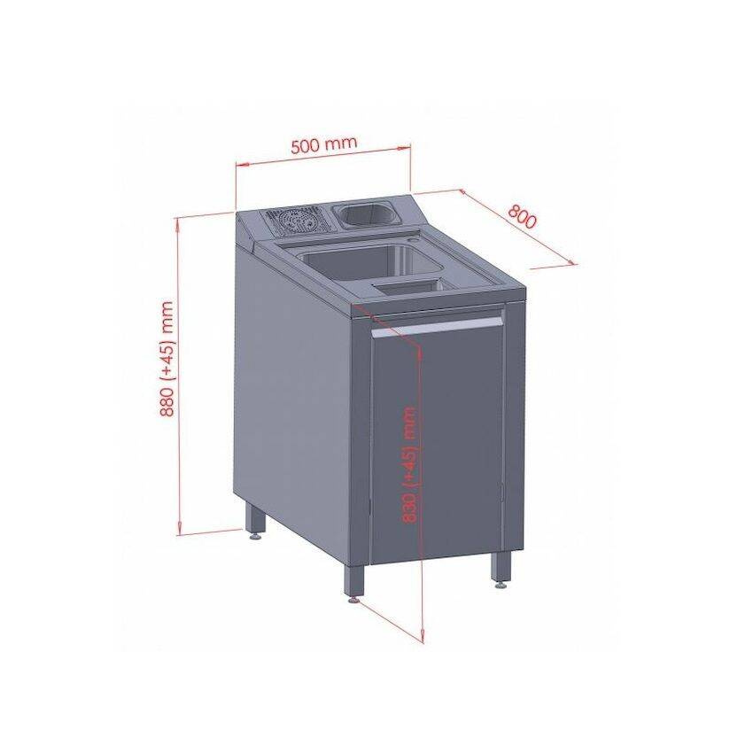 Bártender állomás 1x GN 1/9 permetezővel | FORGAST FG15413
